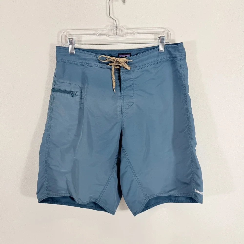 Patagonia Mens Gorpcore Wavefarer Slate Blue Board Swim Surf Shorts Size 33
